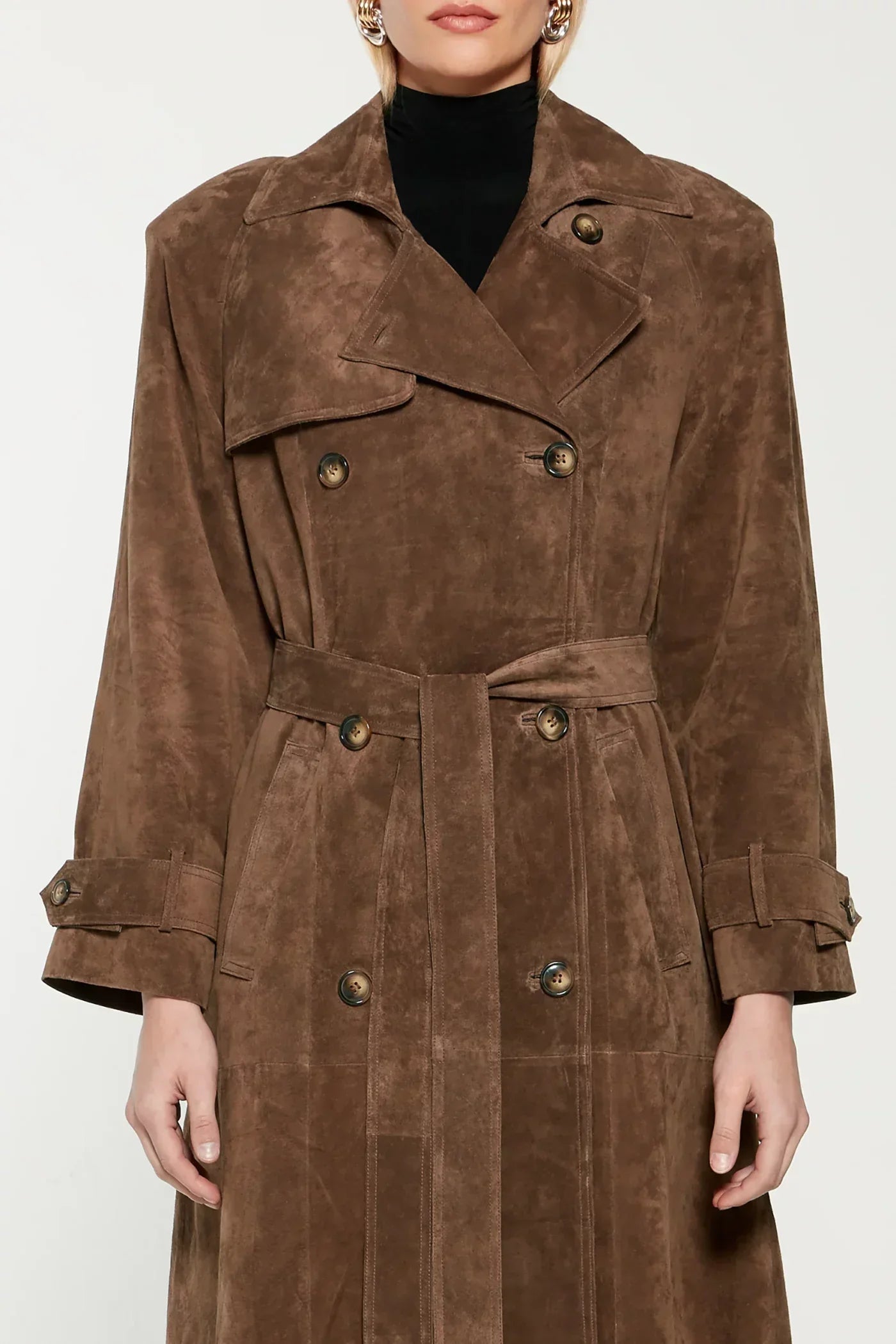 Suede Trenchcoat van premium imitatie suède