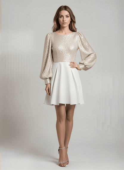 Pailletten blouse met open rug