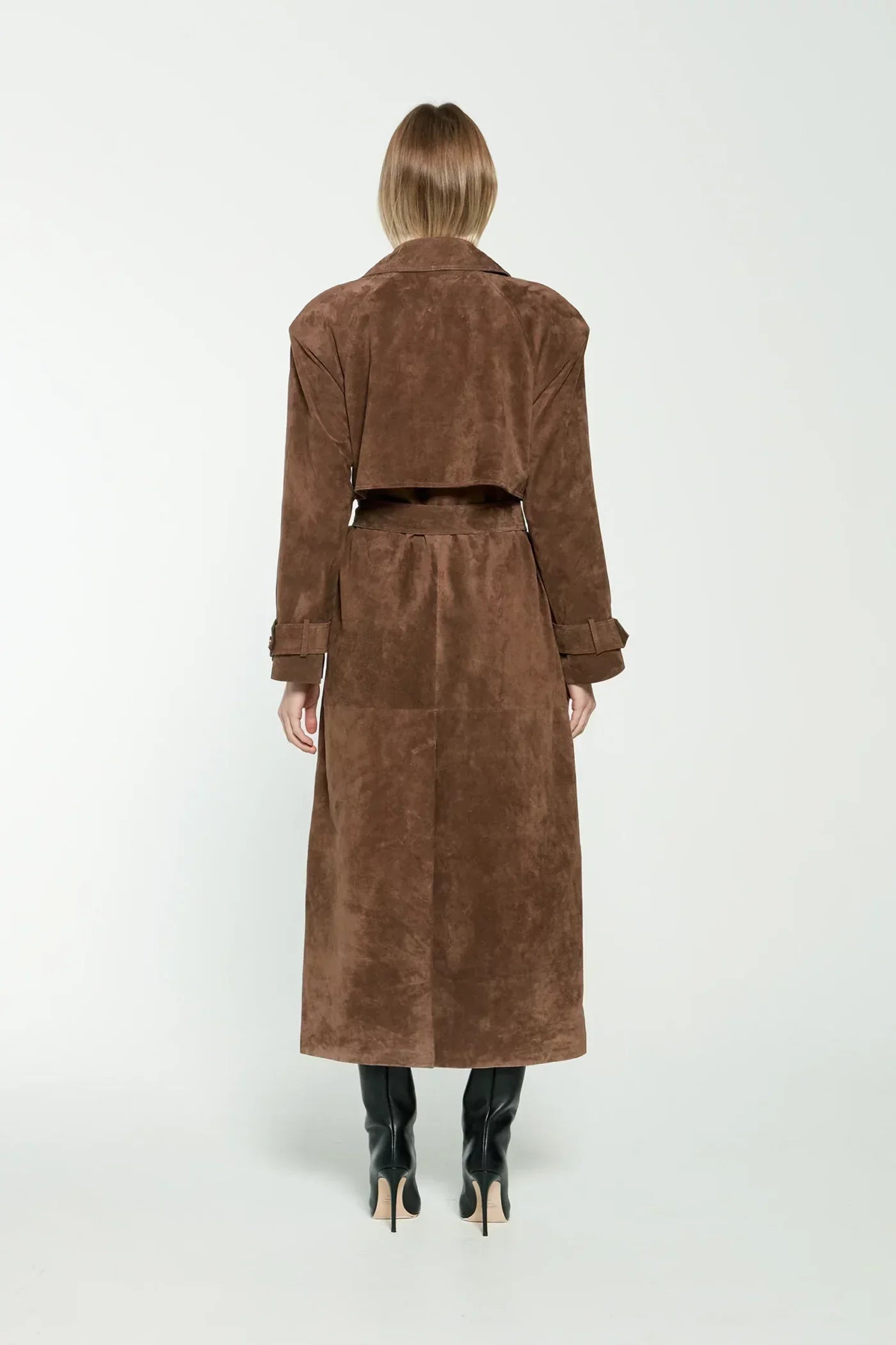 Suede Trenchcoat van premium imitatie suède